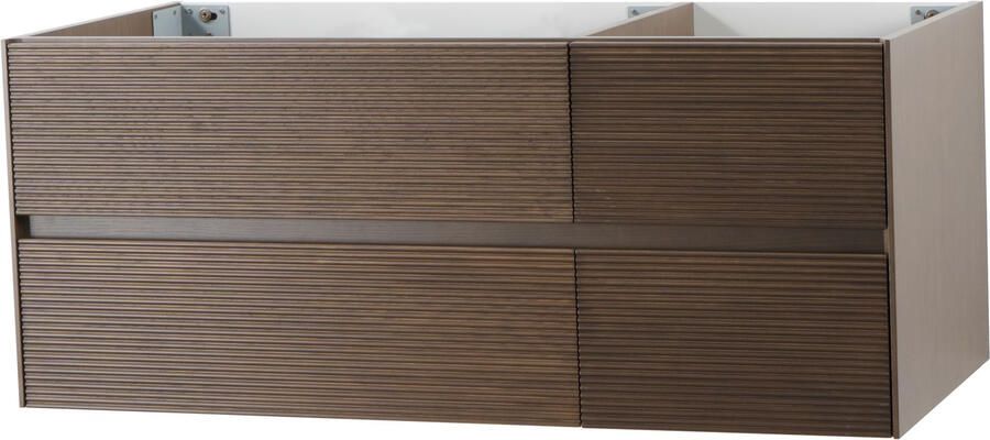 BWS Wastafelonderkast Lydia 4 Lade Greeploos Soft Close 119x49x52 cm Donker Walnoten