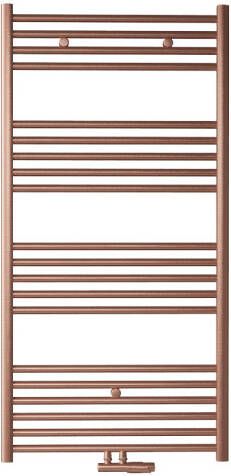 Boss & Wessing Handdoek Radiator BWS Cory 120x60 cm 414 Watt Midden en Zijaansluiting Geborsteld Koper Brons