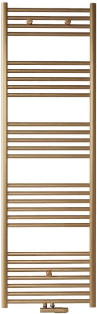 Boss & Wessing Handdoek Radiator BWS Cory 160x60 cm 557 Watt Midden en Zijaansluiting Geborsteld Messing Goud