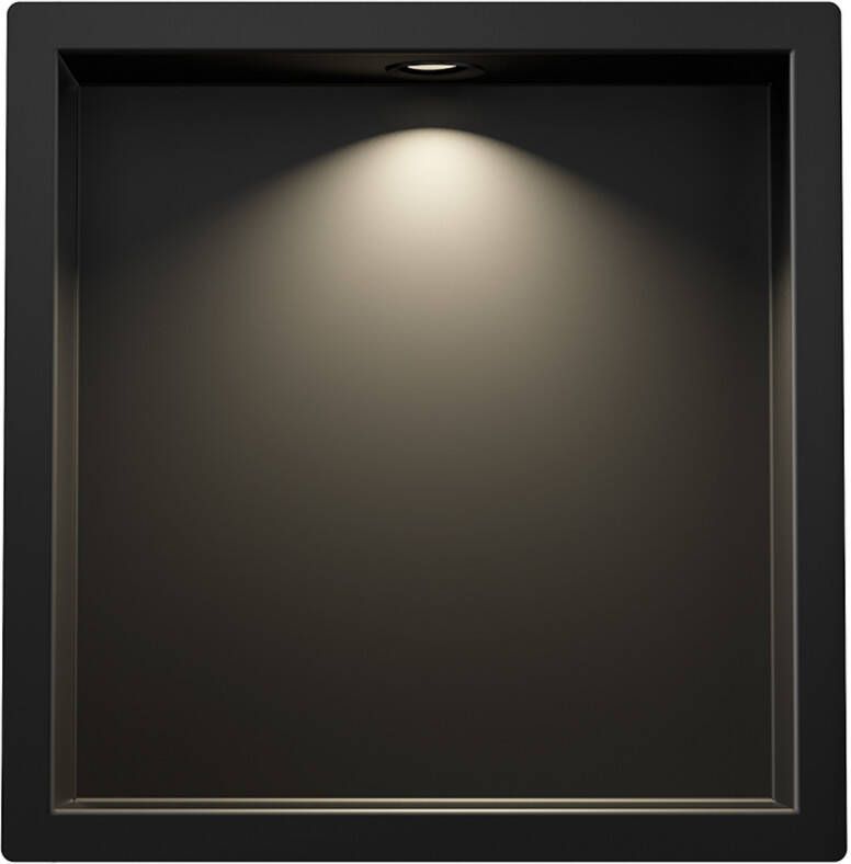 BWS Inbouwnis Albert 30x30x7 cm Met Led Mat Zwart