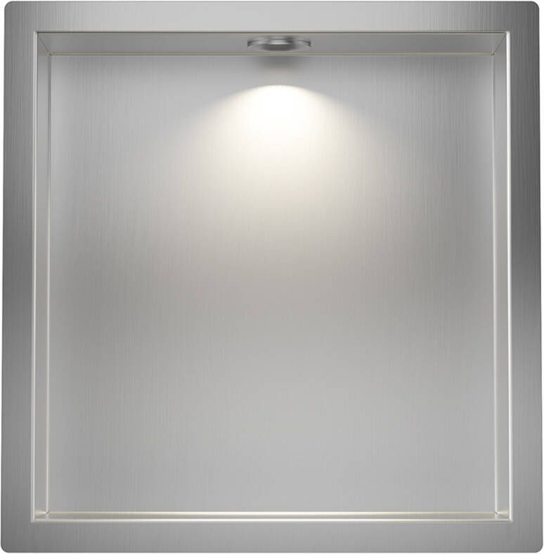 BWS Inbouwnis Albert 30x30x7 cm Met Led RVS