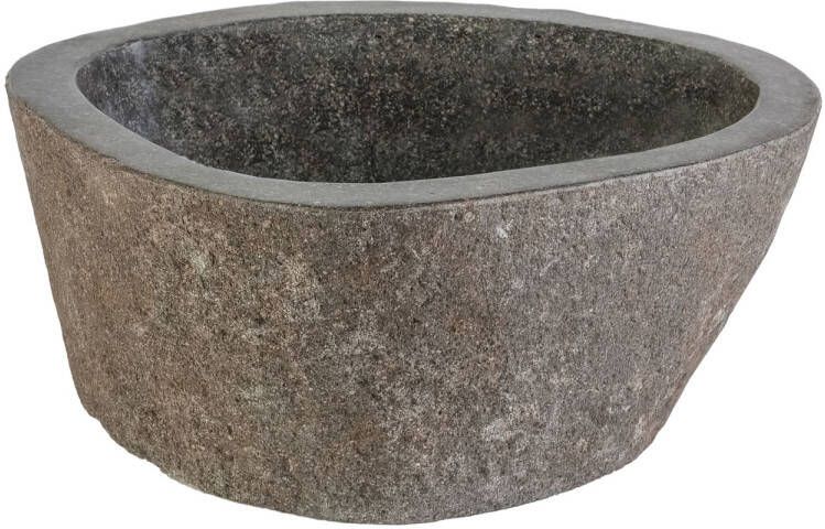 Bws Waskom Stone Ovaal 35x15x3 cm Riviersteen Grijs