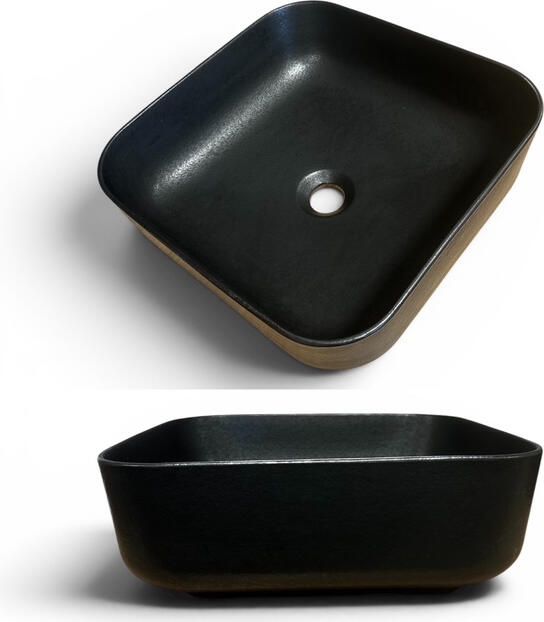 Casajoy Waskom 38x38x13 cm Keramiek Nero Square Zwart