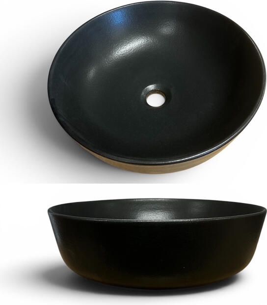 Casajoy Waskom 41x14 cm Keramiek Nero Round Zwart