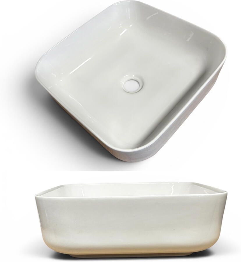 Casajoy Waskom Blanco Vierkant 38 cm Keramiek Wit