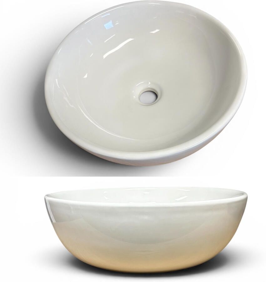 Casajoy Waskom Rond 40 5x13 cm Keramiek Lars Wit