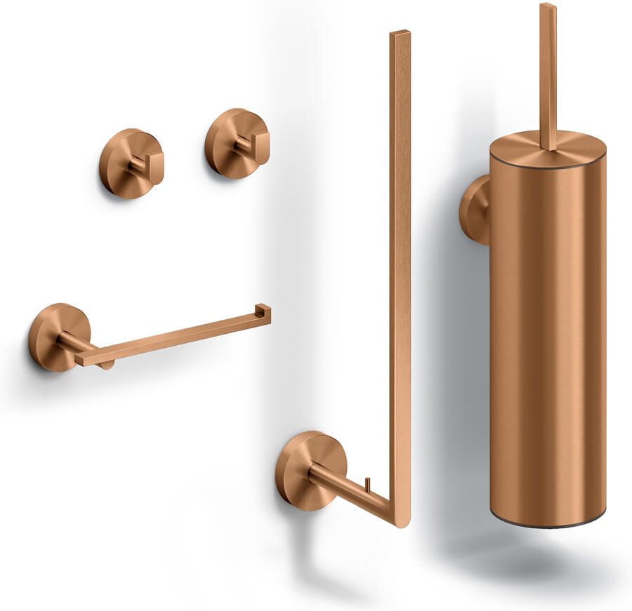 Clou Flat toilet accessoireset brons geborsteld PVD