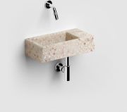 Clou Fontein Flush 3 Zonder Kraangat 36x18 cm Gerecycled Plastic Beige Met Gekleurde Snippers - Thumbnail 1