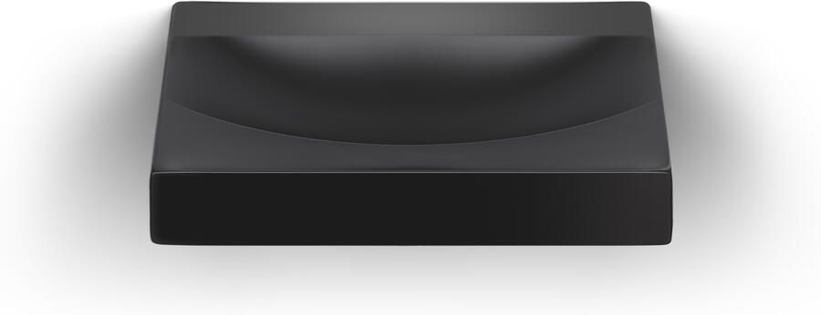 Clou Vale wastafel 70 cm met kranenbank mat zwart keramiek