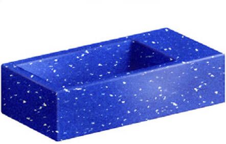 Clou Fontein Flush 3 Zonder Kraangat 36x18 cm Gerecycled Plastic Blauw Met Gekleurde Snippers