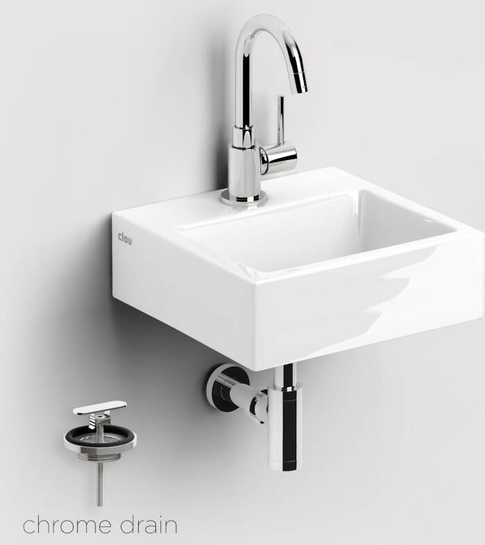 Clou Fonteinset Flush 1 Incl. Toebehoren 9x28 Cm Glanzend Wit