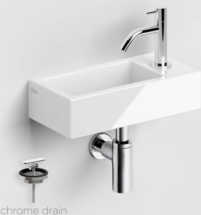 Clou Fonteinset Flush 3 Incl. Toebehoren 9x36 Cm Glanzend Wit