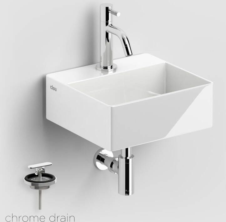 Clou Fonteinset New Flush 1 Incl. Toebehoren 9x28 cm Glanzend Wit