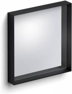 Clou Look At Me Spiegel Met Omlijsting Mat Zwart En Inleg Planchet In Glas 50x8x50 cm