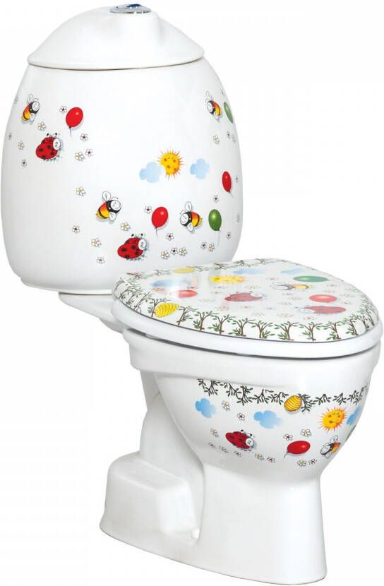 Boss & Wessing Staand Kindertoilet BWS Flower Achter Onder Aansluiting (Exclusief Zitting)