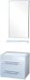 Differnz Force 58 badmeubelset met spiegel planchet en wastafel met 1 kraangat 58 x 49 x 48 cm wit - Thumbnail 1