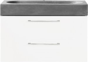 Differnz Somero Badmeubelset FSC wastafel beton 60 cm hoogglans wit 36.104.90