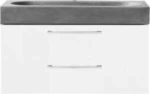 Differnz Somero Badmeubelset FSC wastafel beton 80 cm hoogglans wit 36.104.92