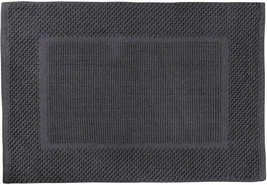 Differnz Basics badmat geschikt voor vloerverwarming 100% katoen 50 x 80 cm donkergrijs