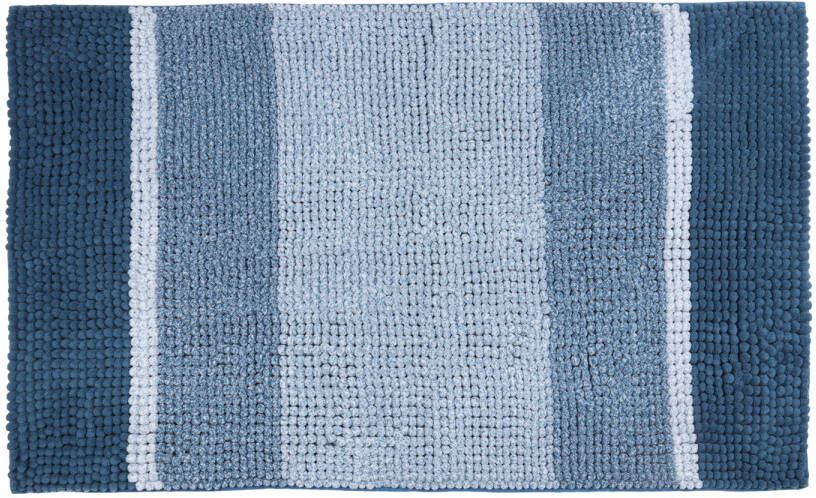 Differnz Fading badmat geschikt voor vloerverwarming 100% microfiber 90 x 90 cm blauw