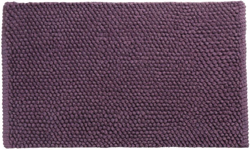 Differnz Popcorn badmat geschikt voor vloerverwarming 100% katoen 50 x 80 cm violet