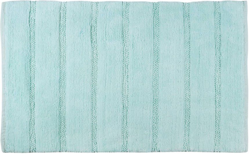 Differnz Stripes badmat geschikt voor vloerverwarming 100% katoen 45 x 75 cm lichtblauw