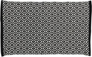 Differnz Wales Badmat 100% katoen zwart wit 50 x 80 cm 31.110.03