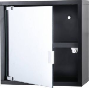 Differnz Differenz Quardo kubuskast 30 x 30 x 12 cm Met Spiegel Zwart