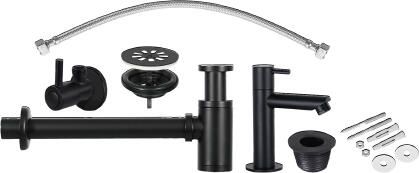 Differnz Fonteinkraan Installatie Set Mix Mat Zwart