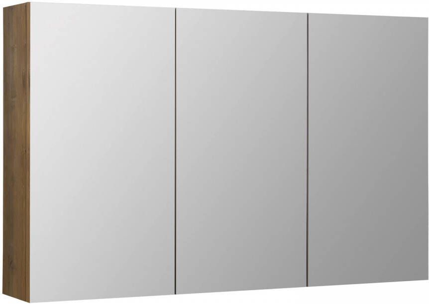 Differnz Hilde spiegelkast met 3 greeploze deuren 120 x 14 cm eiken