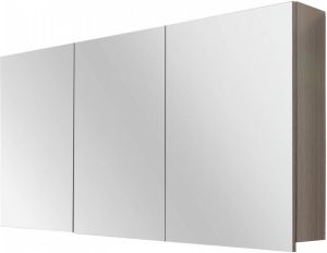 Differnz kast 120x60x15cm 3 deuren met spiegel MDF Grijs Eiken 36.701.14