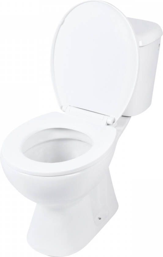Differnz toiletpot duoblok staand pijp kort zijuitlaat keramiek wit 72.5 x 66.5 x 35.5 cm