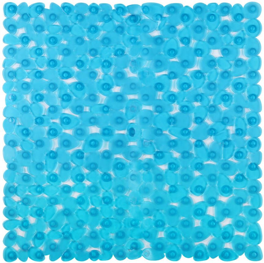 Differnz Lapis inlegmat douche met anti-slip laag 54 x 54 cm blauw transparant