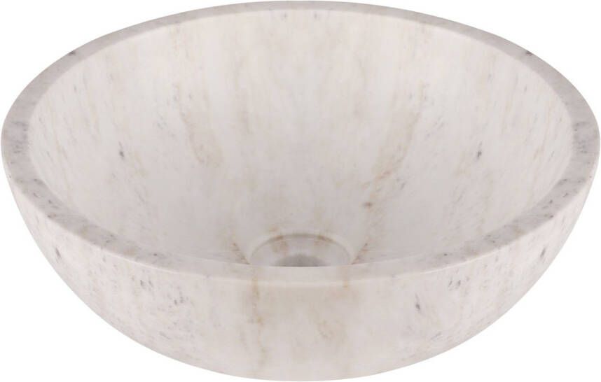 Differnz Marmor waskom 40x40x15cm rond marmer glans wit 38.010.57