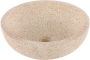 Differnz Terrazzo waskom 40x40x15cm rond terrazzo mat bruin beige 38.010.56 - Thumbnail 1