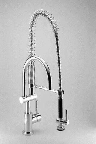 Dornbracht Tara Classic Profi draaibare ééngreeps keukenmengkraan met hendel rechts enuitrekbare uitloop 66 5 cm platina mat