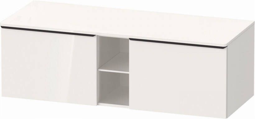 Duravit D-Neo wastafelonderkast geschikt voor wastafel links met 2 lades en 1 open schap 140 x 55 x 45 9 cm wit hoogglans