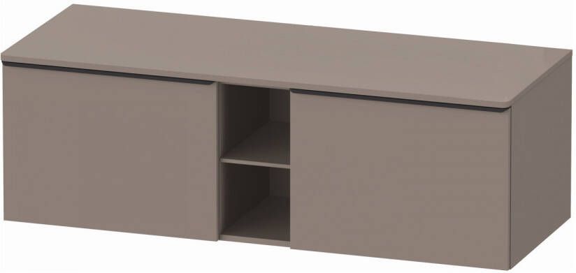 Duravit D-Neo wastafelonderkast geschikt voor wastafel rechts met 2 lades en 1 open schap 140 x 55 x 45 9 cm basalt mat