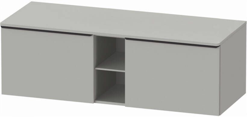 Duravit D-Neo wastafelonderkast geschikt voor wastafel rechts met 2 lades en 1 open schap 140 x 55 x 45 9 cm betongrijs mat