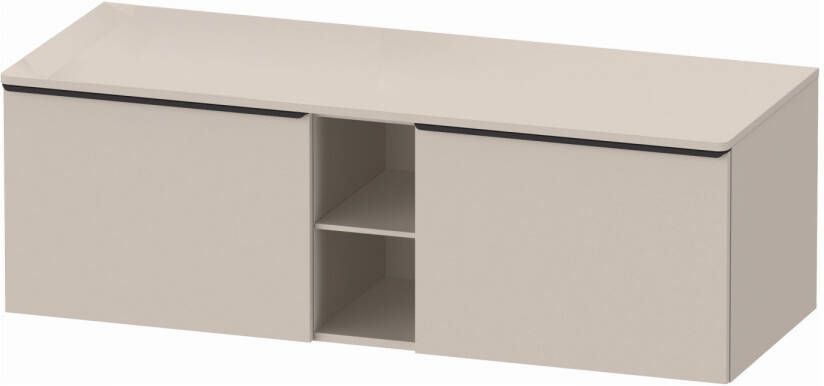 Duravit D-Neo wastafelonderkast geschikt voor wastafel rechts met 2 lades en 1 open schap 140 x 55 x 45 9 cm taupe mat