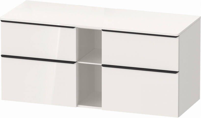 Duravit D-Neo wastafelonderkast geschikt voor wastafel links met 4 lades en 1 open schap 140 x 66 4 x 55 cm wit hoogglans
