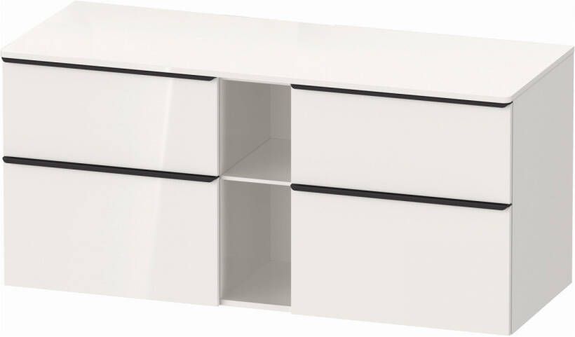 Duravit D-Neo wastafelonderkast geschikt voor wastafel rechts met 4 lades en 1 open schap 140 x 66 4 x 55 cm wit hoogglans