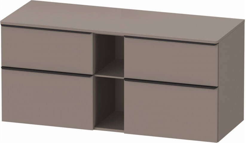 Duravit D-Neo wastafelonderkast geschikt voor wastafel links met 4 lades en 1 open schap 140 x 66 4 x 55 cm basalt mat
