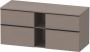 Duravit D-Neo wastafelonderkast geschikt voor wastafel links met 4 lades en 1 open schap 140 x 66 4 x 55 cm basalt mat - Thumbnail 1