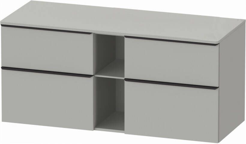 Duravit D-Neo wastafelonderkast geschikt voor wastafel rechts met 4 lades en 1 open schap 140 x 66 4 x 55 cm betongrijs mat