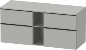 Duravit D Neo wastafelonderkast met 4 lade geschikt voor opzetwastafel 66 4x140x55 cm beton grijs