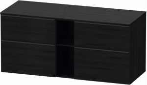 Duravit D-Neo wastafelonderkast 140x66.4x55cm 4 lades Eiken (zwart) Mat de4970b1616