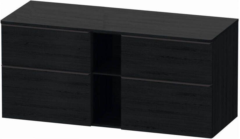 Duravit D-Neo wastafelonderkast geschikt voor wastafel rechts met 4 lades en 1 open schap 140 x 66 4 x 55 cm eiken zwart mat