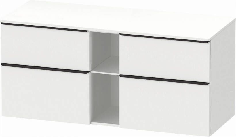 Duravit D-Neo wastafelonderkast geschikt voor wastafel links met 4 lades en 1 open schap 140 x 66 4 x 55 cm wit mat