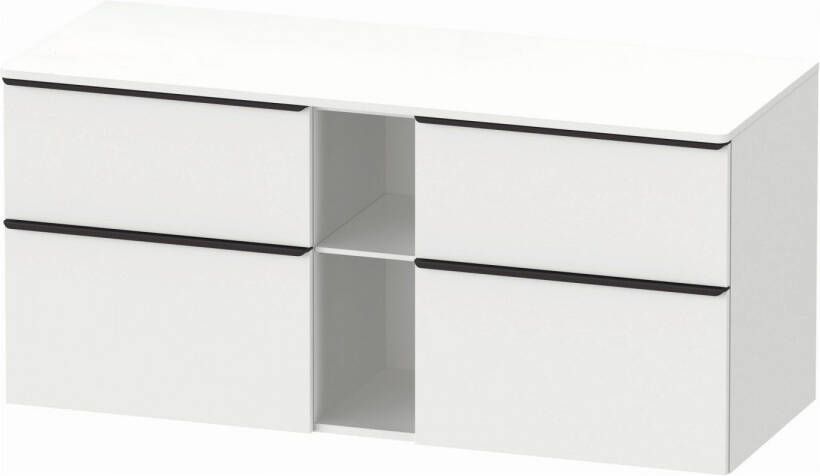 Duravit D-Neo wastafelonderkast geschikt voor wastafel rechts met 4 lades en 1 open schap 140 x 66 4 x 55 cm wit mat